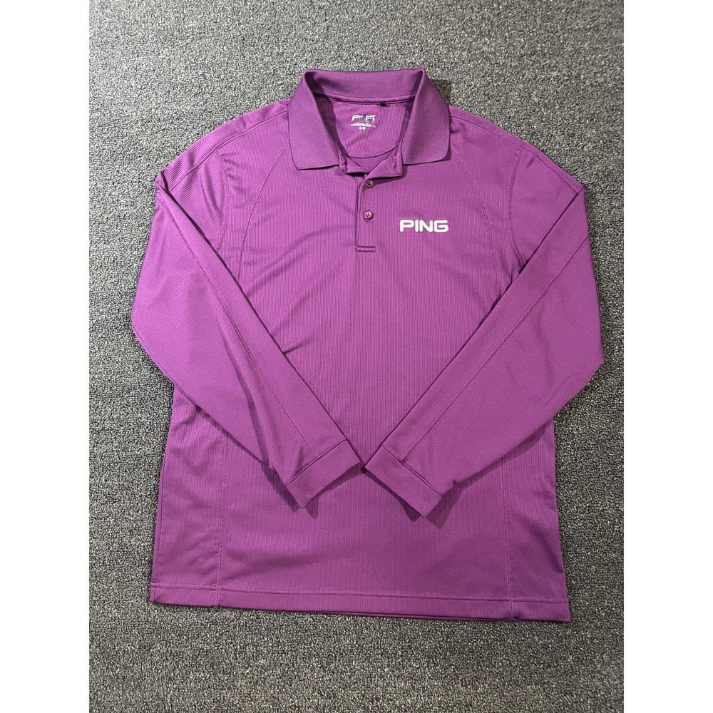 Ping Men’s Long Sleeve Polo - Purple